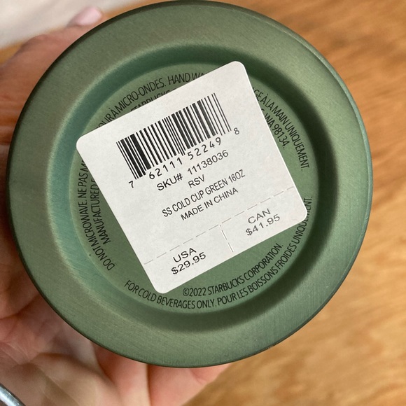 NWT Starbucks Reserve 2022 Holiday Light Olive ‘Green SS Cold Cup’ Tumbler - Picture 4 of 10